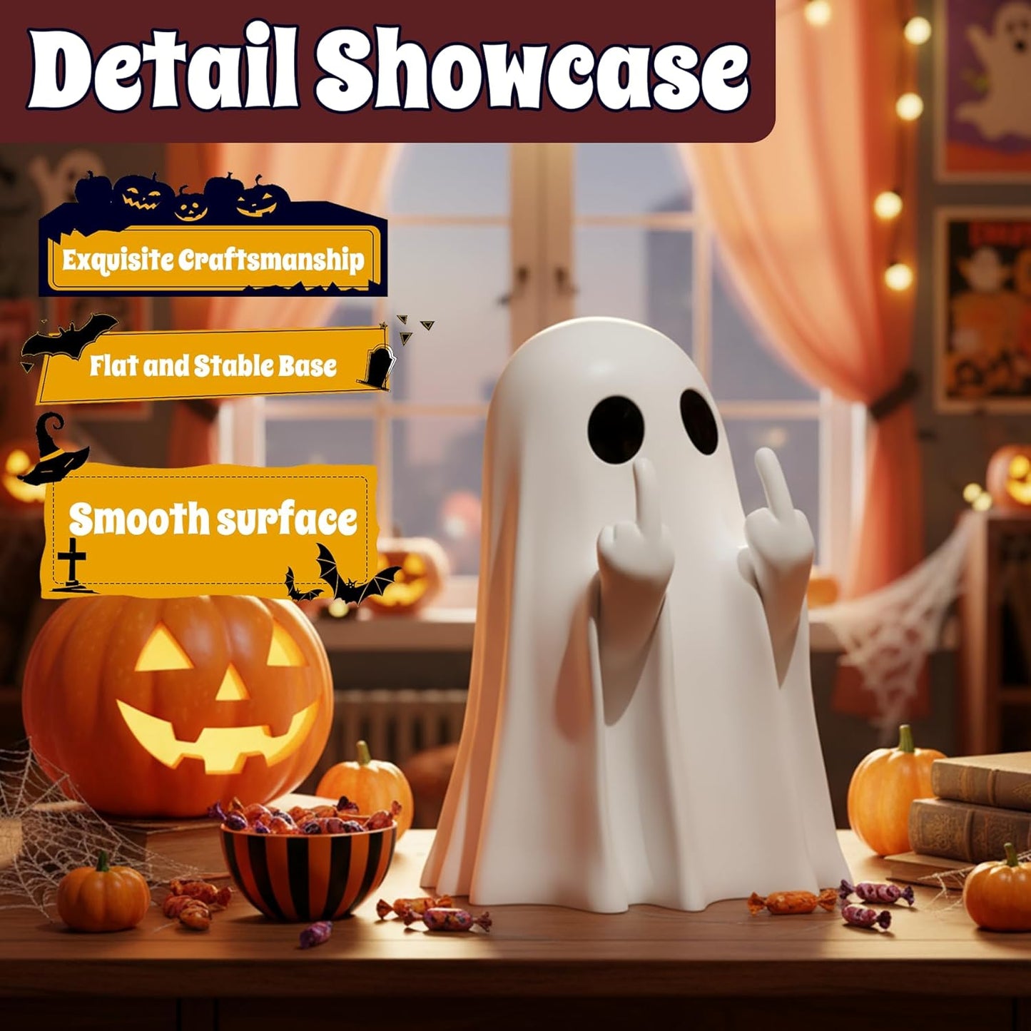 Final 3 Hours: 60% OFF Must-Have Halloween Ghost Figurine – Spooky & Funny Resin Decor, Limited Time Deal!