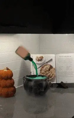 ✨🎃 Indoor Festival Cauldron with Floating Potion Bottles & Fog Maker