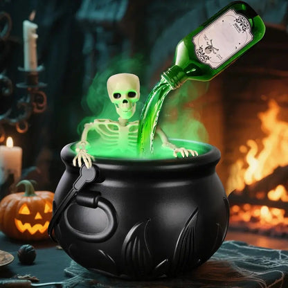 ✨🎃 Indoor Festival Cauldron with Floating Potion Bottles & Fog Maker