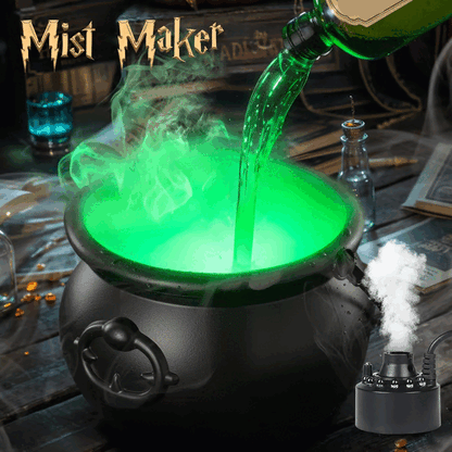 ✨🎃 Indoor Festival Cauldron with Floating Potion Bottles & Fog Maker