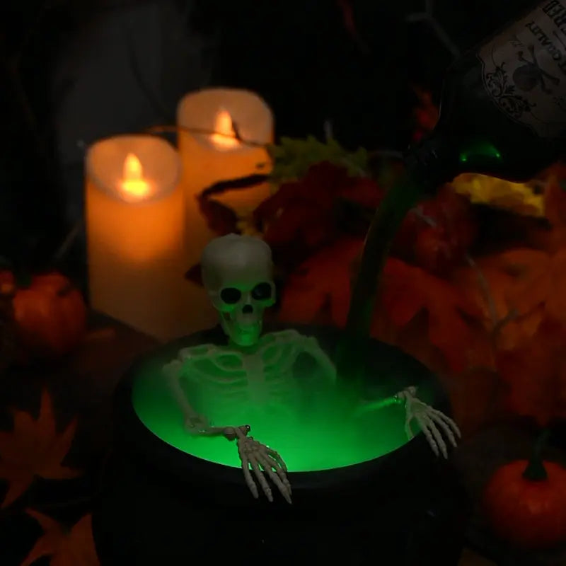 ✨🎃 Indoor Festival Cauldron with Floating Potion Bottles & Fog Maker